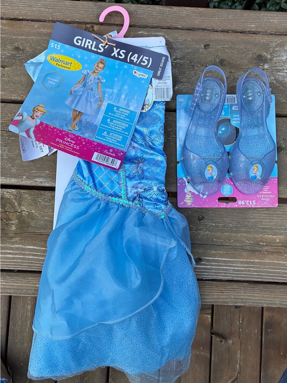 Disguise Cinderella Girls' Costume Dress and Shoes - Blue